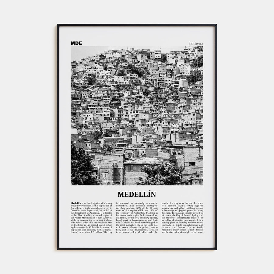 Medellín Travel B&W No 2 Poster