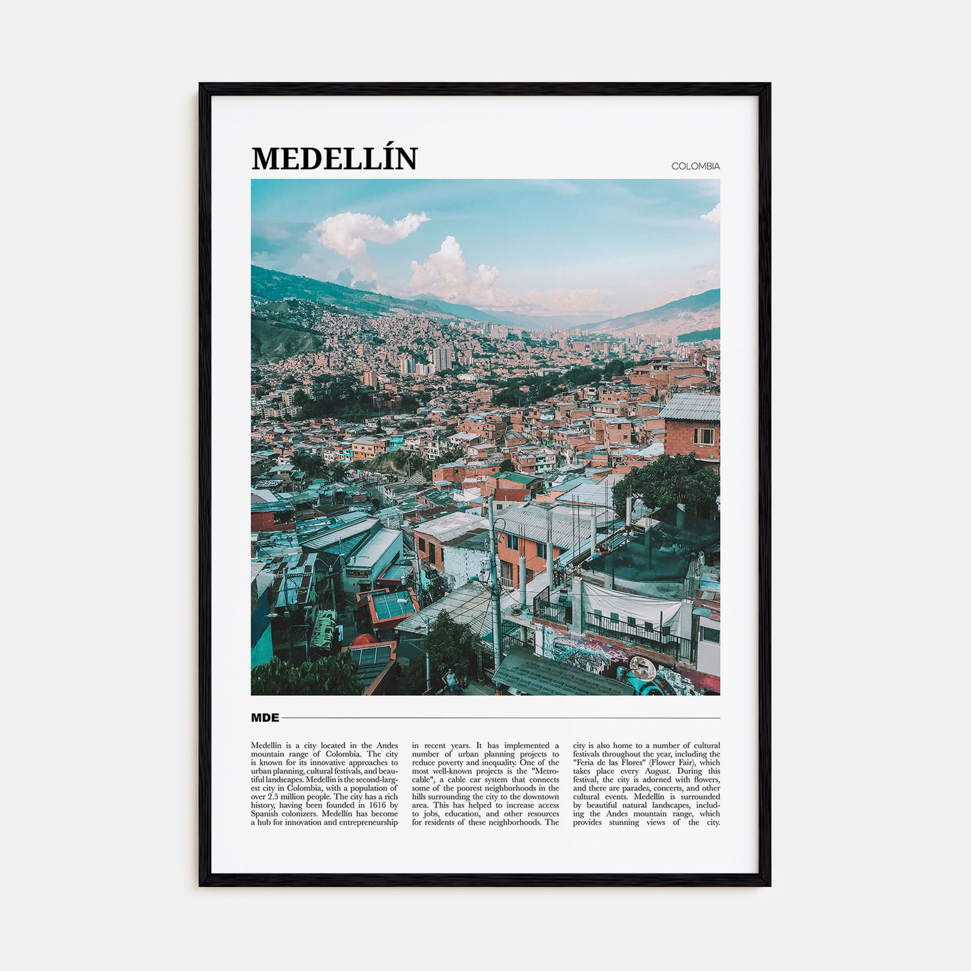 Medellín Travel Color Poster