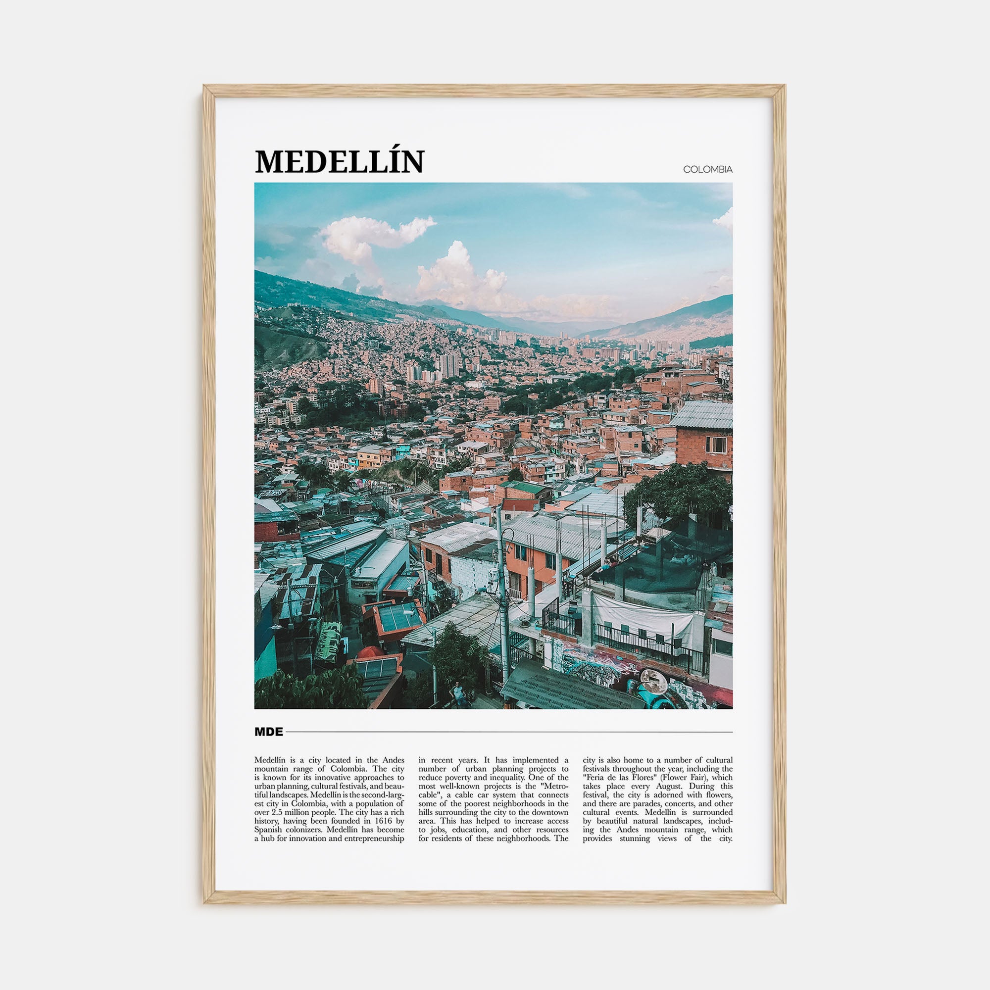 Medellín Travel Color Poster