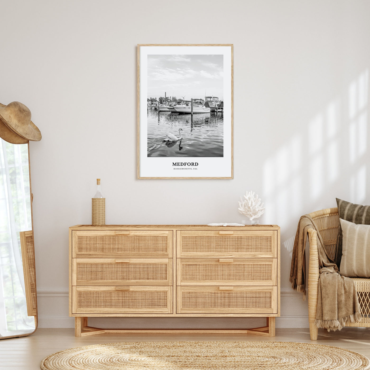 Medford, Massachusetts Portrait B&W Poster