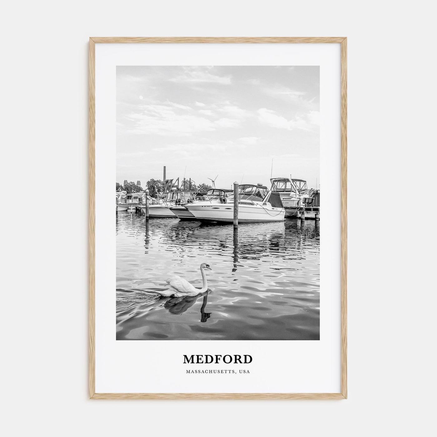 Medford, Massachusetts Portrait B&W Poster