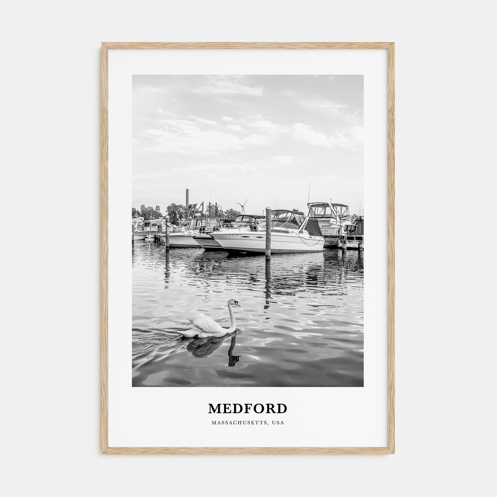 Medford, Massachusetts Portrait B&W Poster