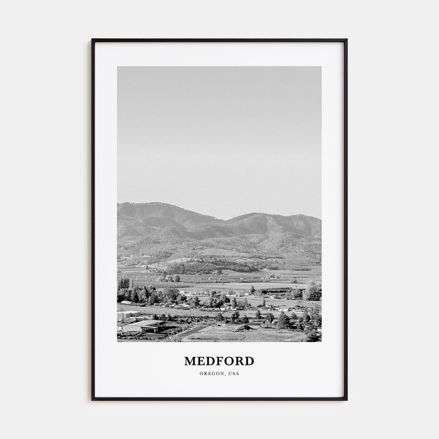 Medford, Oregon Portrait B&W Poster