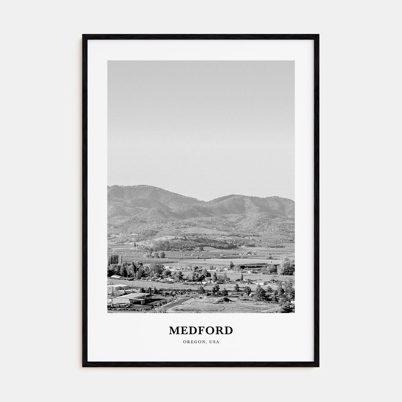 Medford, Oregon Portrait B&W Poster