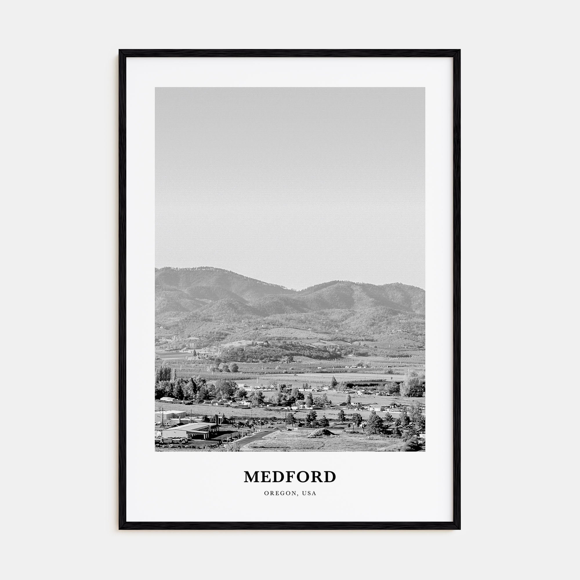 Medford, Oregon Portrait B&W Poster