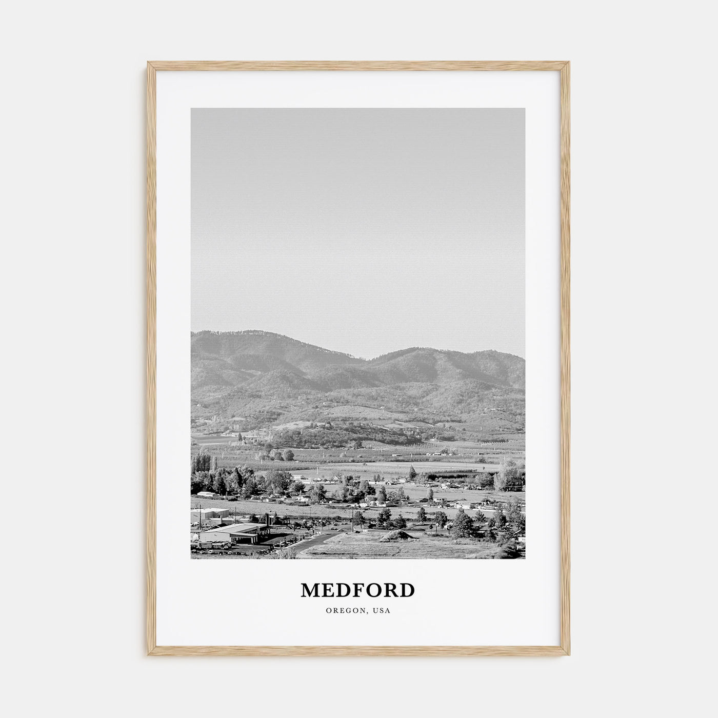 Medford, Oregon Portrait B&W Poster