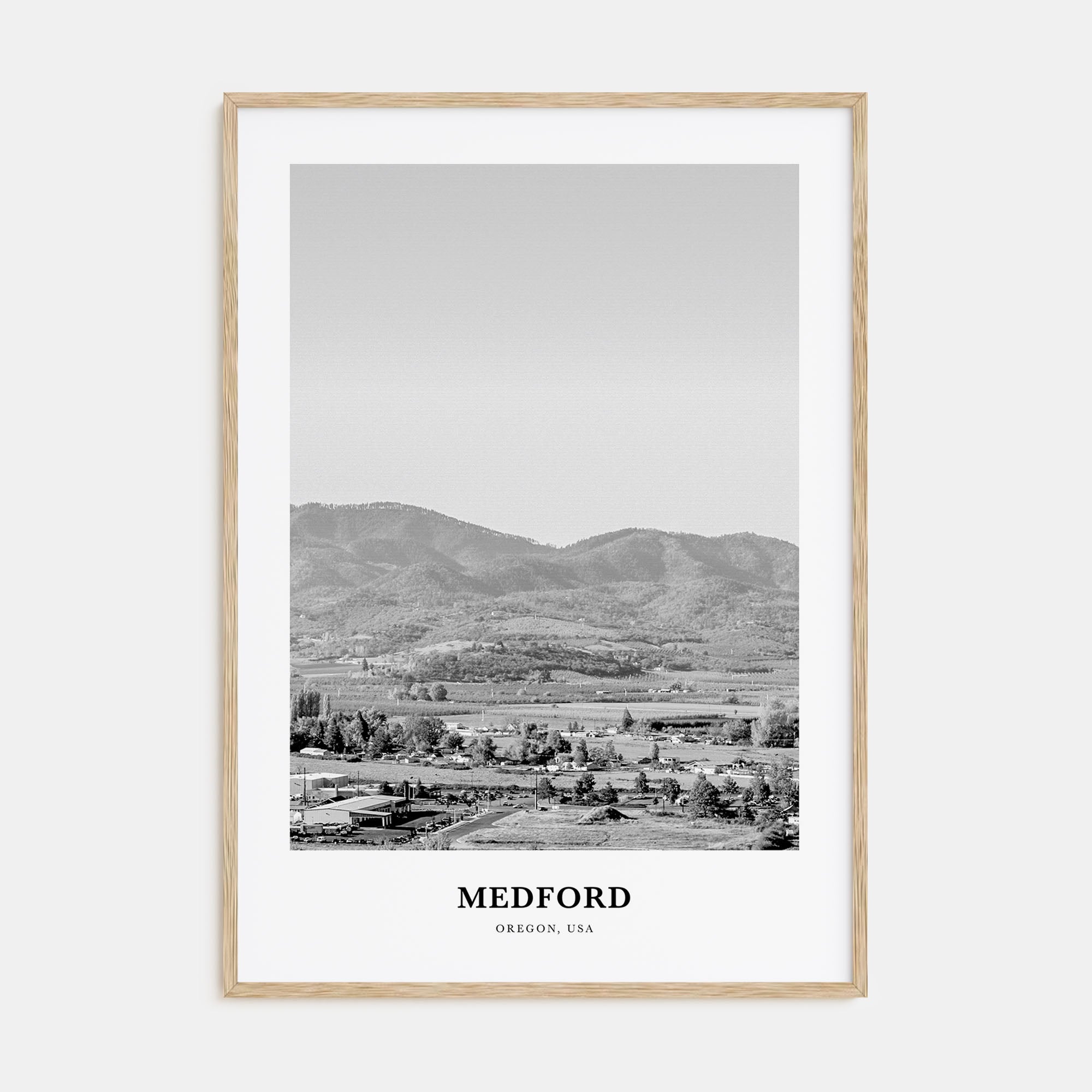 Medford, Oregon Portrait B&W Poster