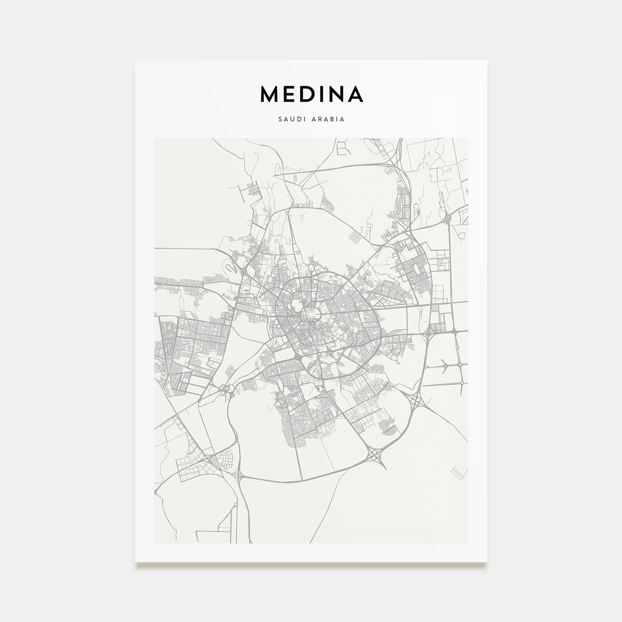 Medina Map Portrait Poster