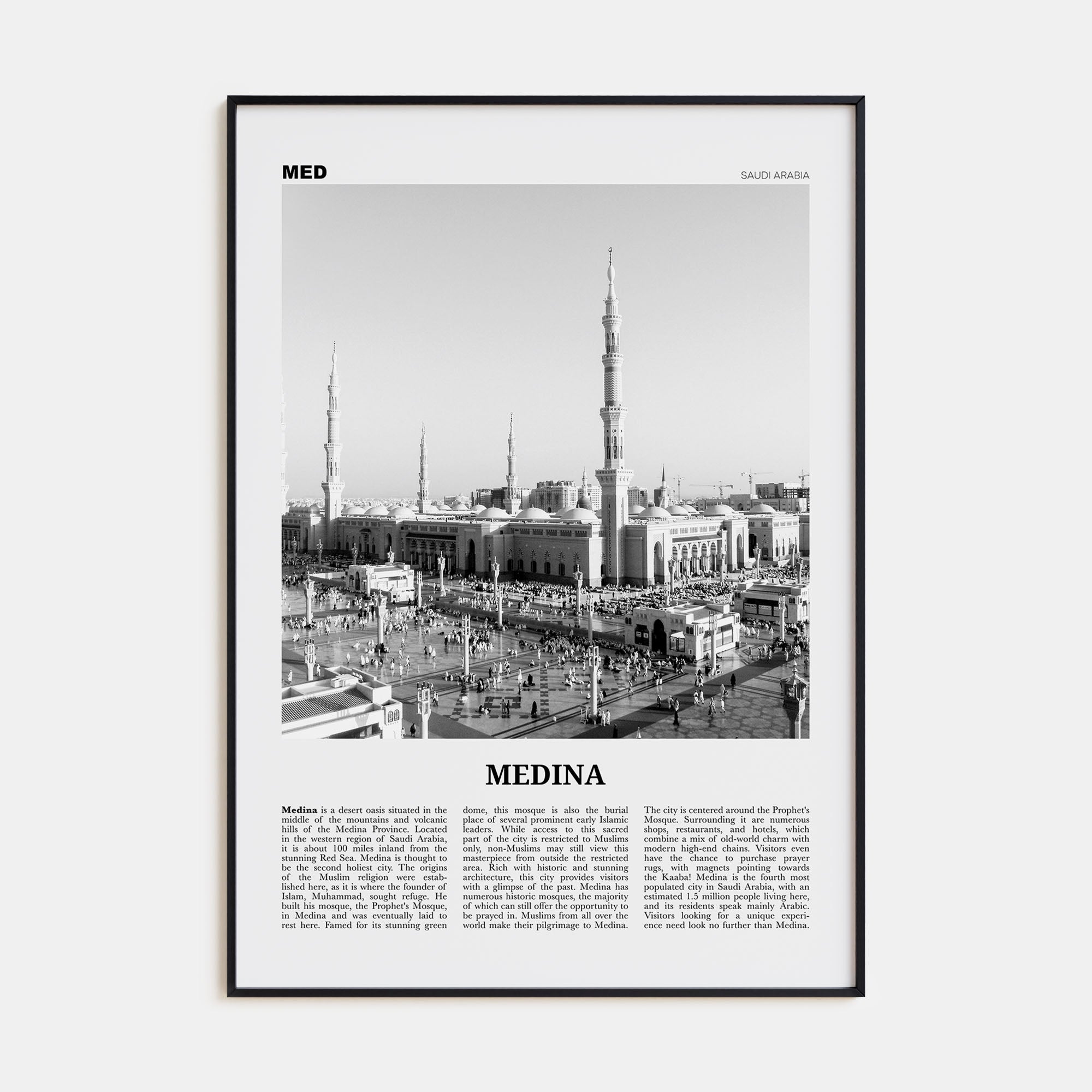 Medina Travel B&W Poster