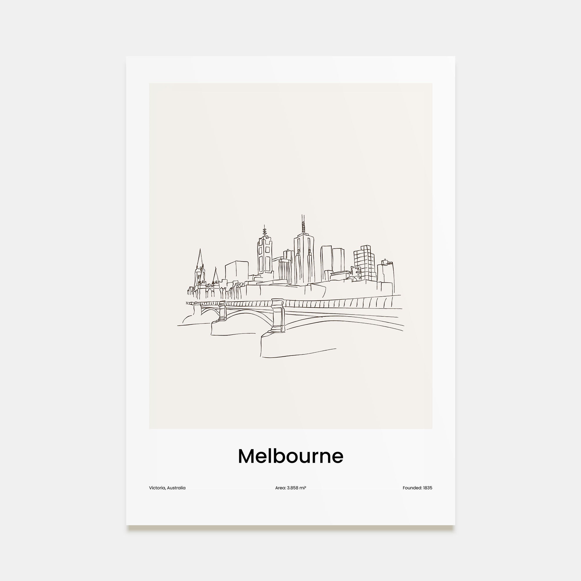 Melbourne, Australia Drawn Poster