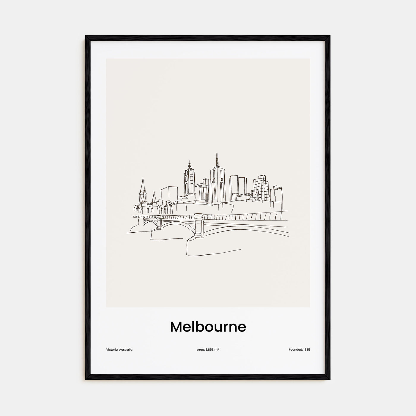 Melbourne, Australia Drawn Poster