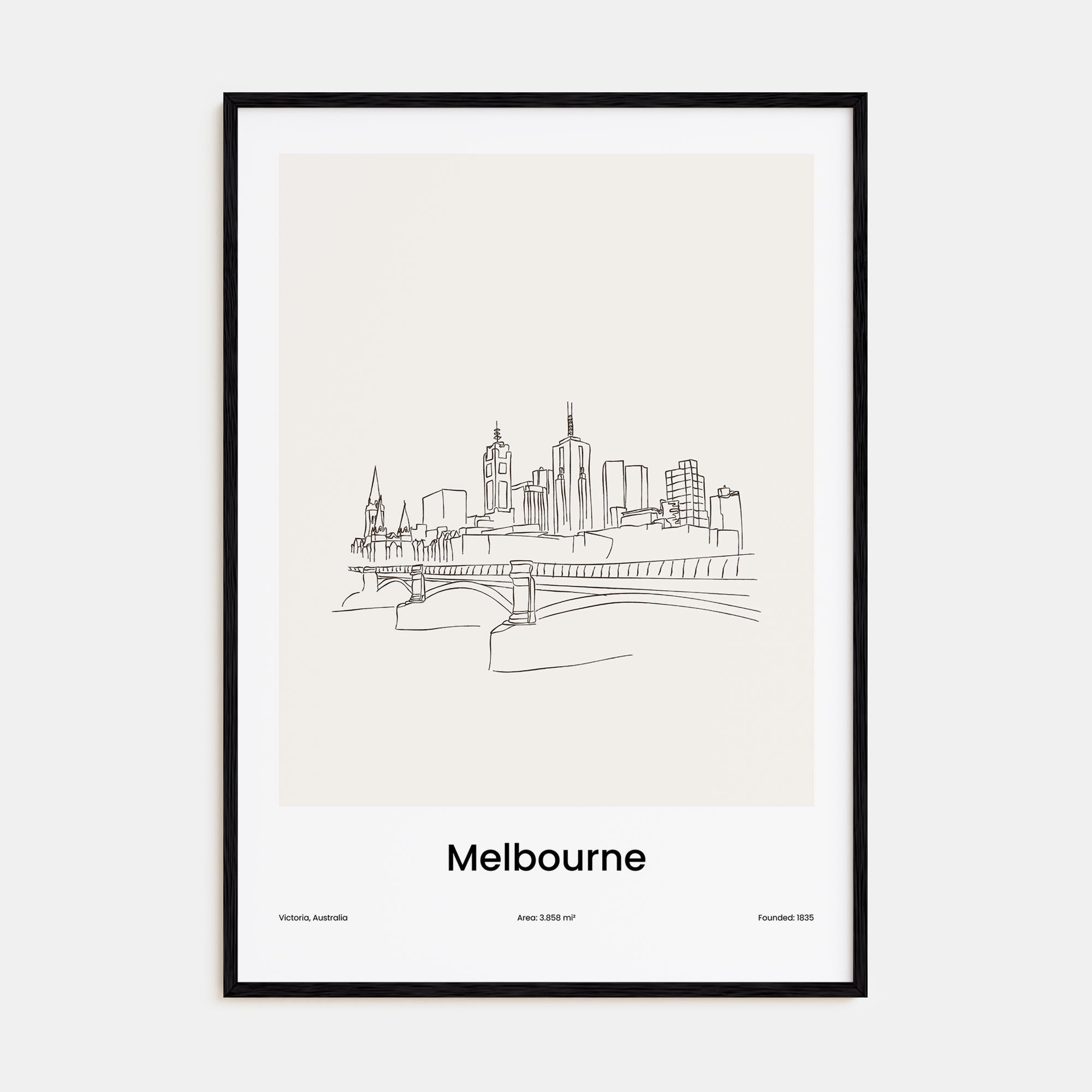Melbourne, Australia Drawn Poster