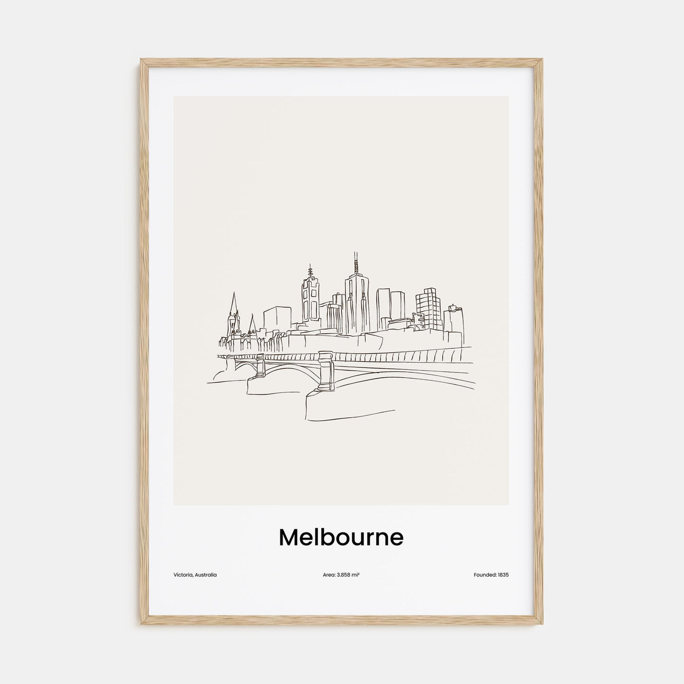 Melbourne, Australia Drawn Poster