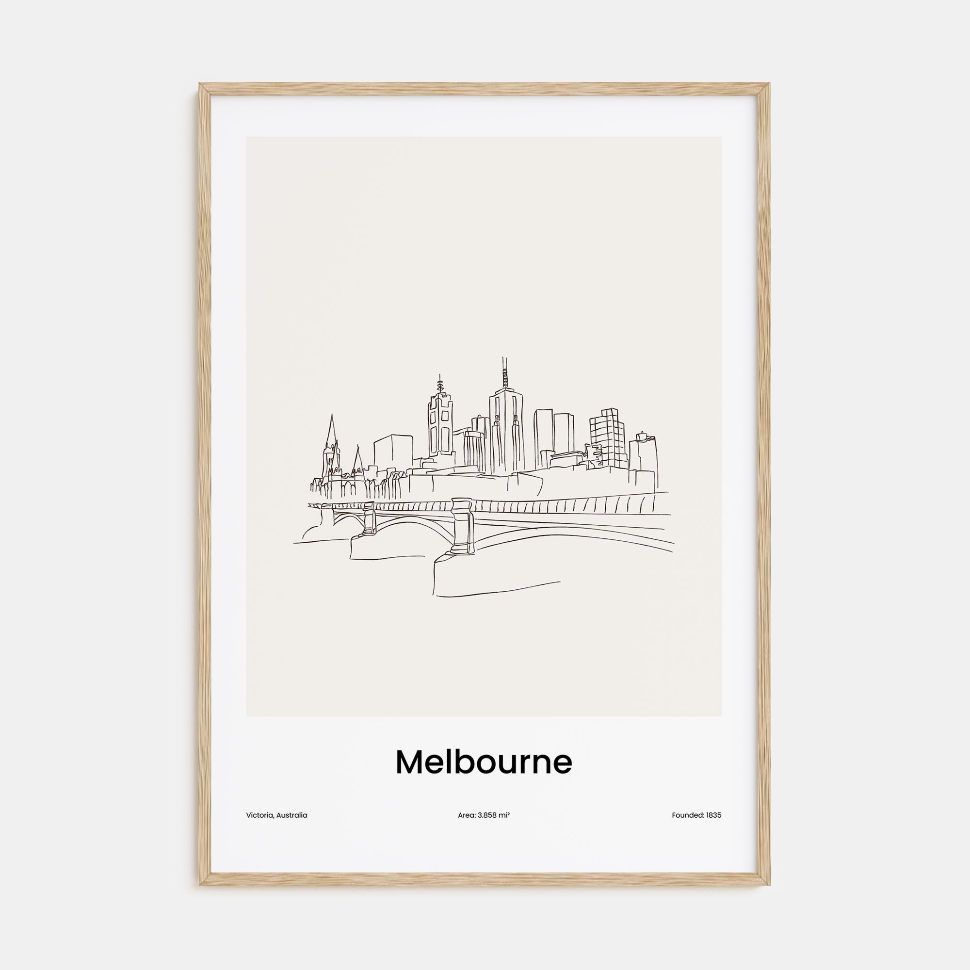 Melbourne, Australia Drawn Poster