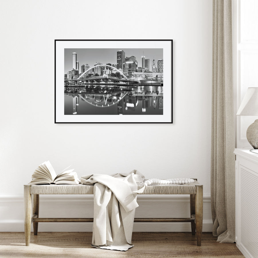 Melbourne, Australia Landscape B&W Poster
