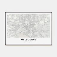 Melbourne, Australia Map Landscape Poster
