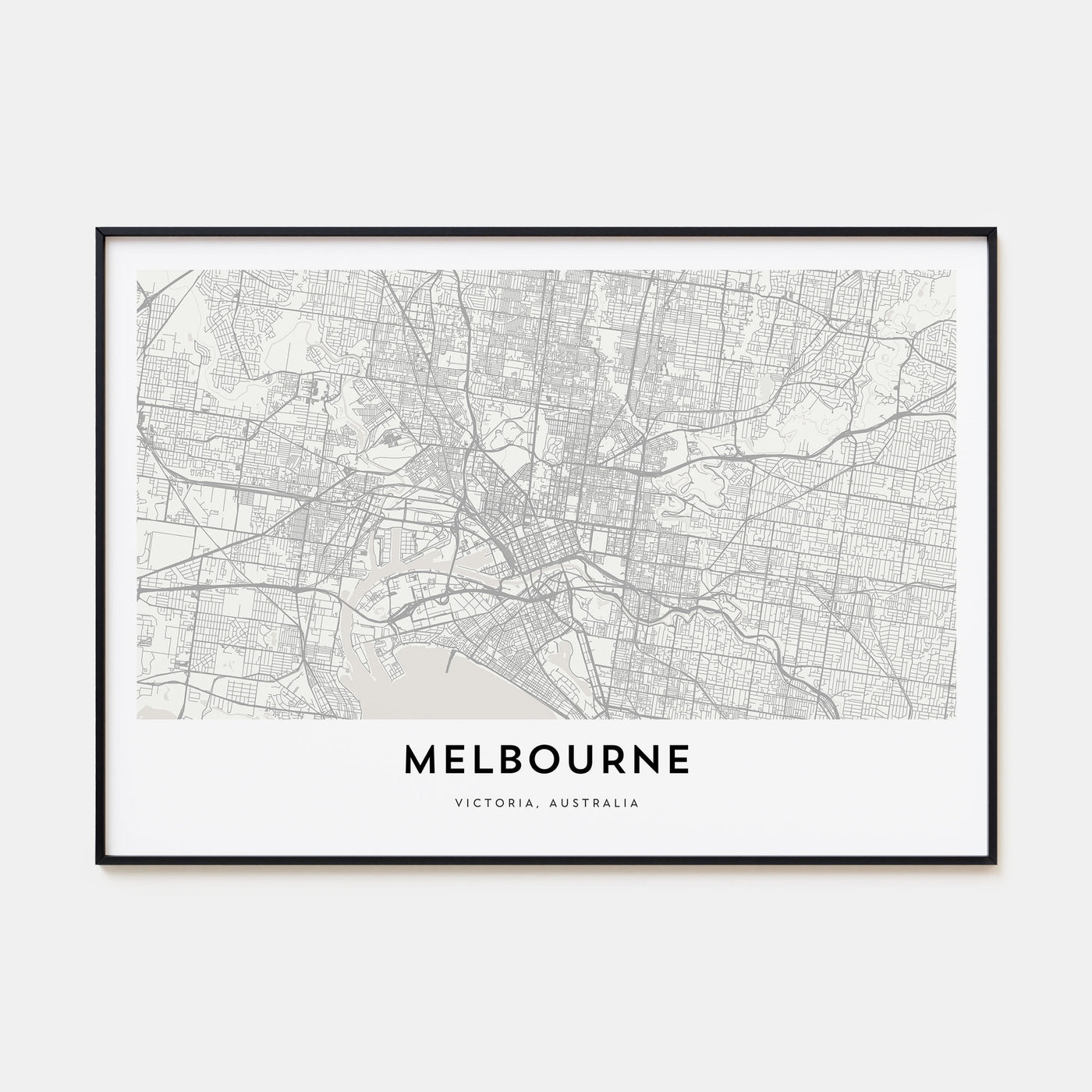 Melbourne, Australia Map Landscape Poster