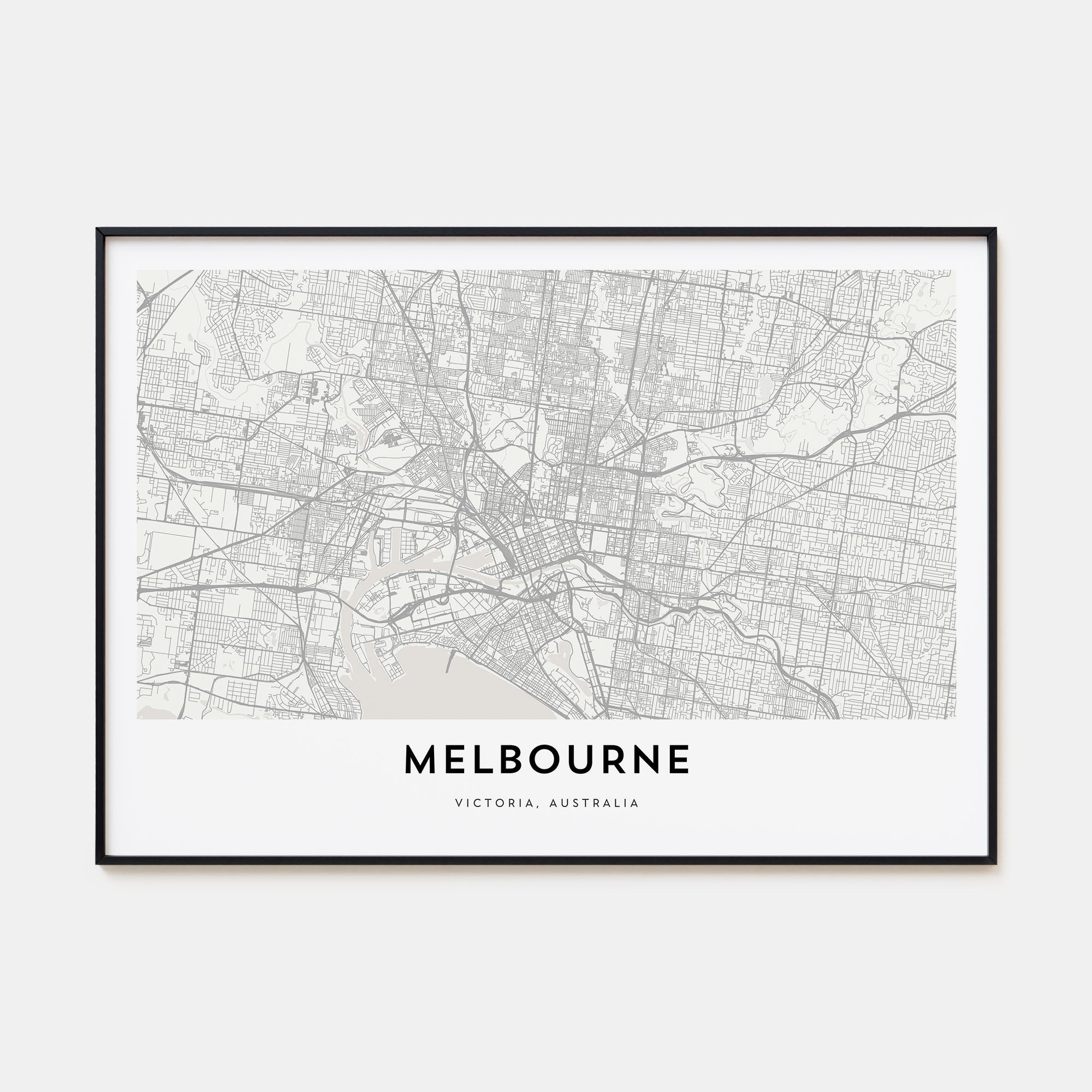 Melbourne, Australia Map Landscape Poster
