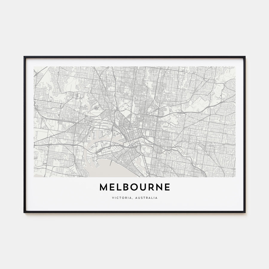 Melbourne, Australia Map Landscape Poster