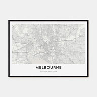 Melbourne, Australia Map Landscape Poster