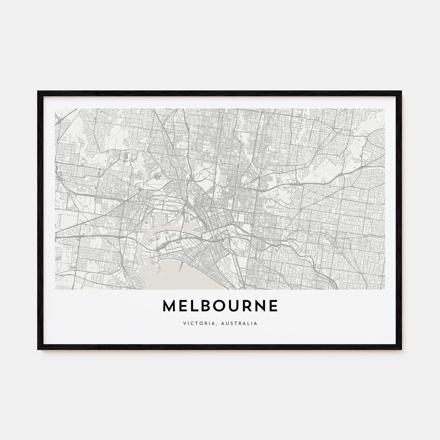 Melbourne, Australia Map Landscape Poster