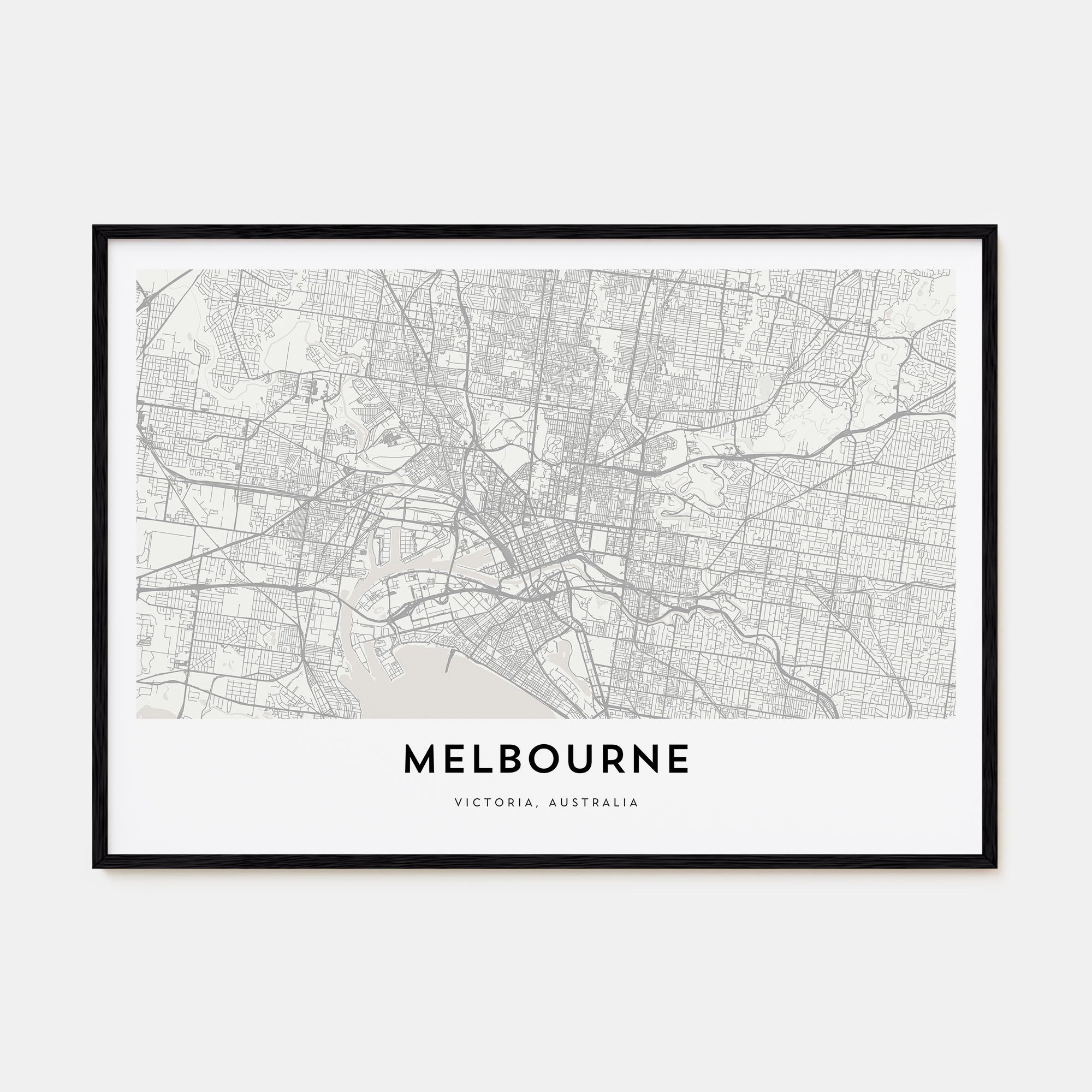 Melbourne, Australia Map Landscape Poster