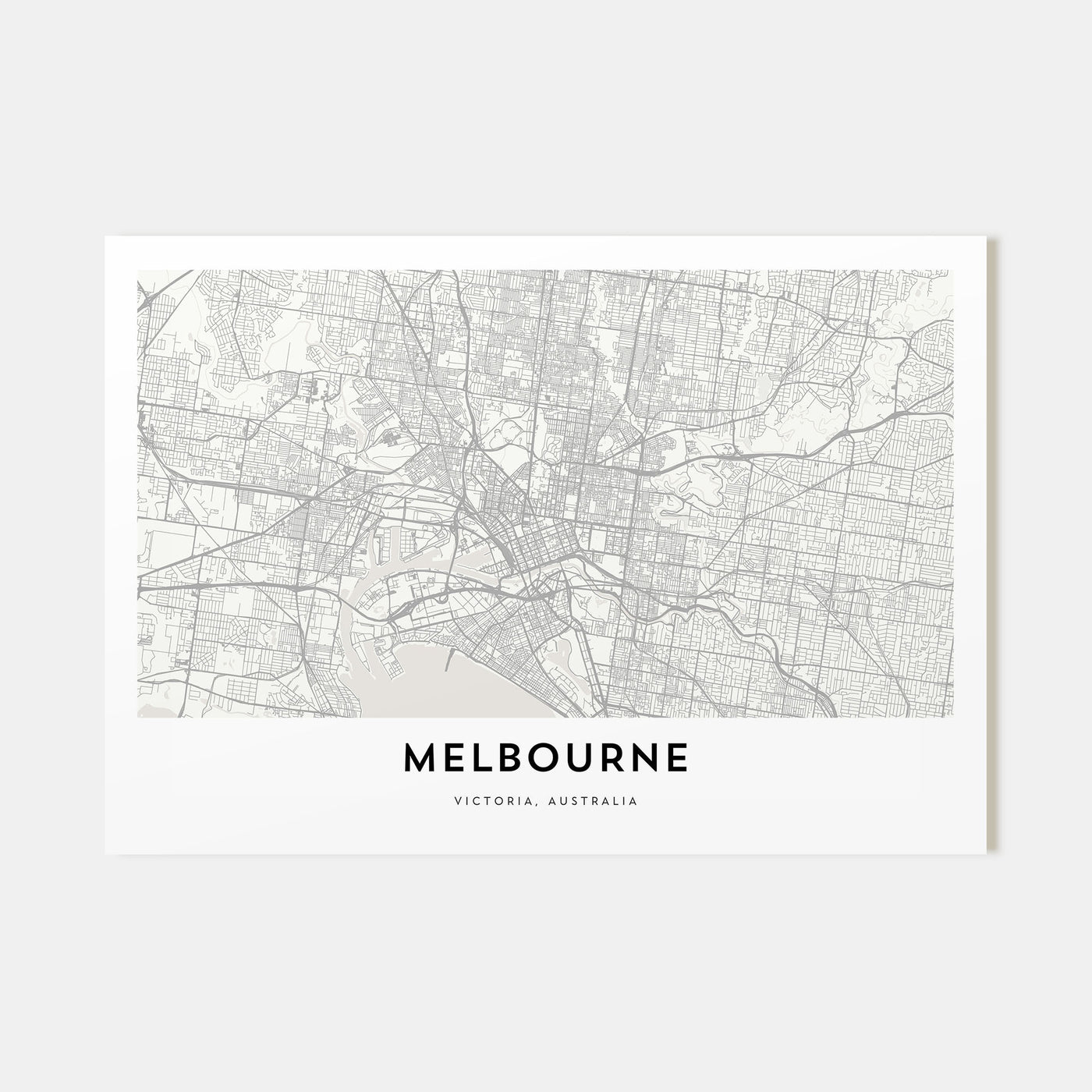 Melbourne, Australia Map Landscape Poster