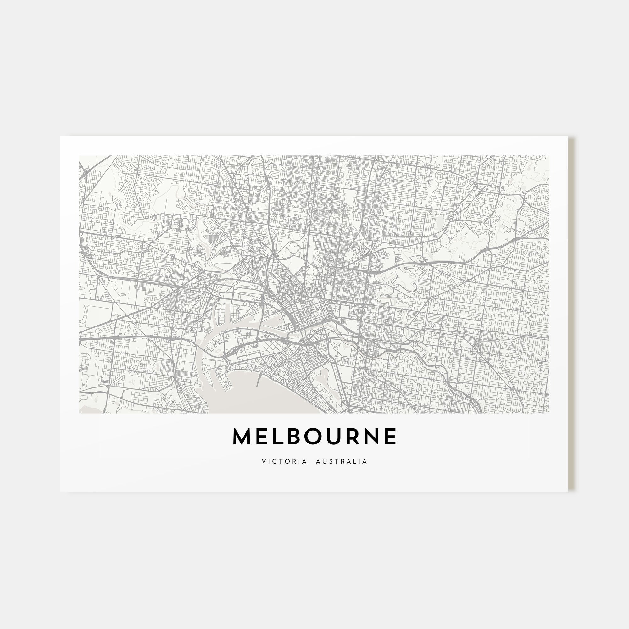 Melbourne, Australia Map Landscape Poster