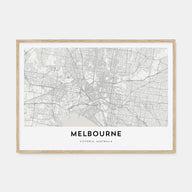 Melbourne, Australia Map Landscape Poster