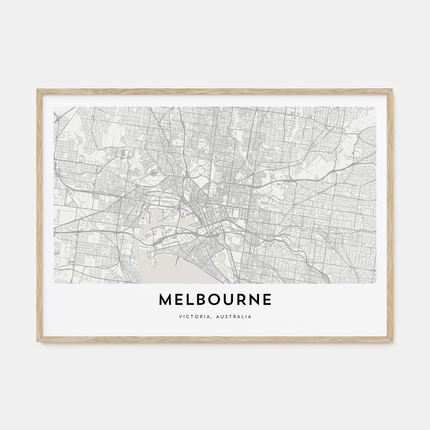 Melbourne, Australia Map Landscape Poster