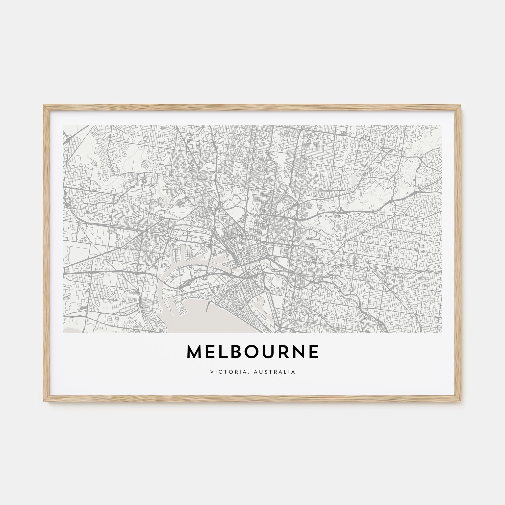 Melbourne, Australia Map Landscape Poster