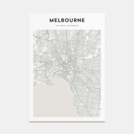 Melbourne, Australia Map Portrait Poster