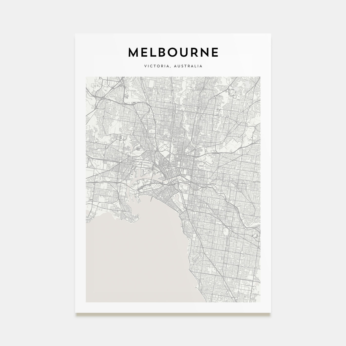 Melbourne, Australia Map Portrait Poster