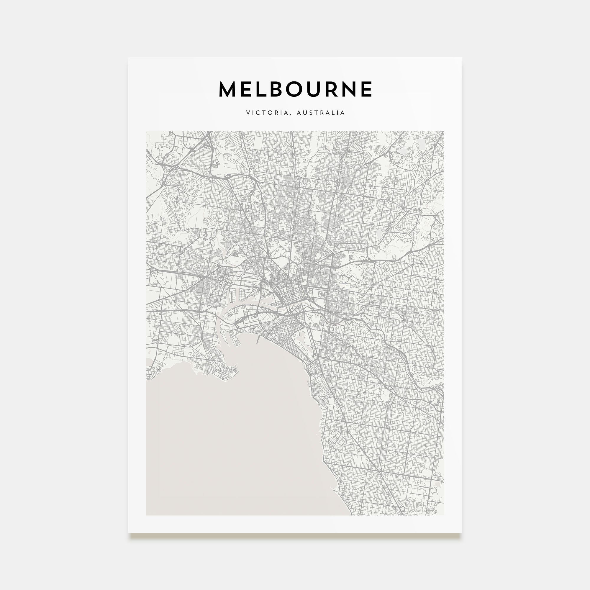 Melbourne, Australia Map Portrait Poster