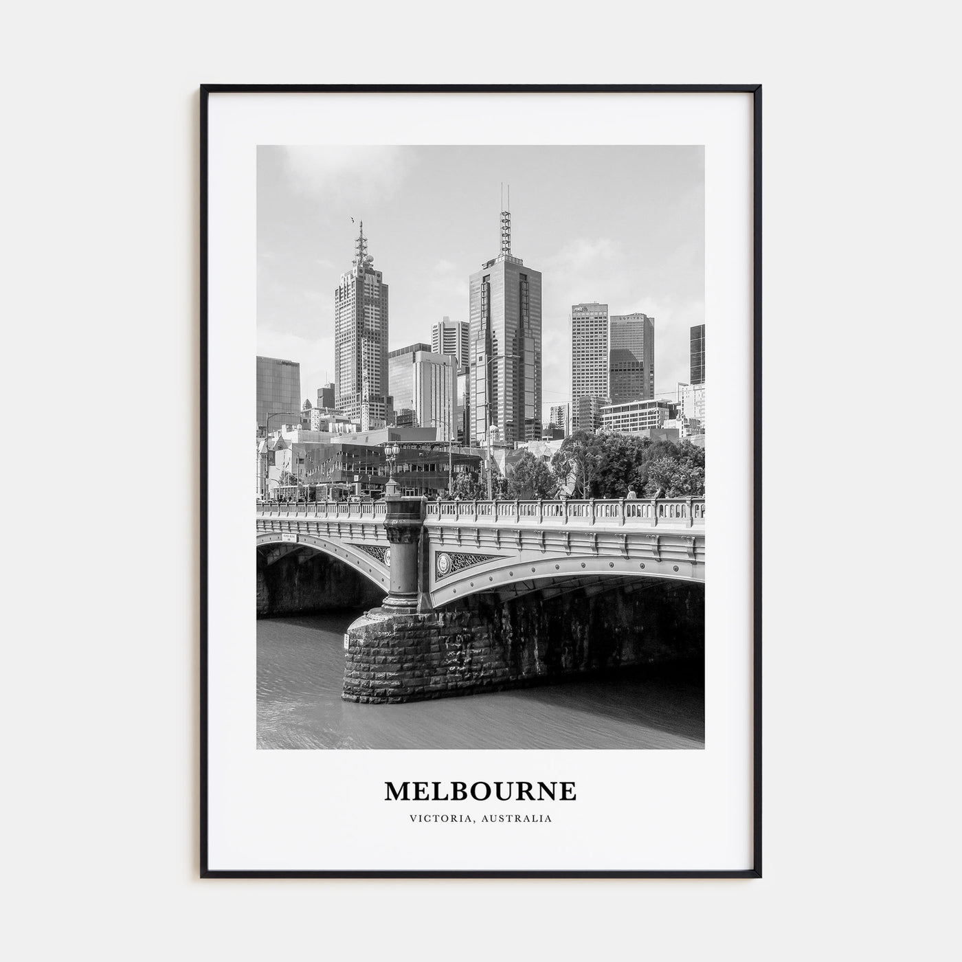 Melbourne, Australia Portrait B&W No 1 Poster