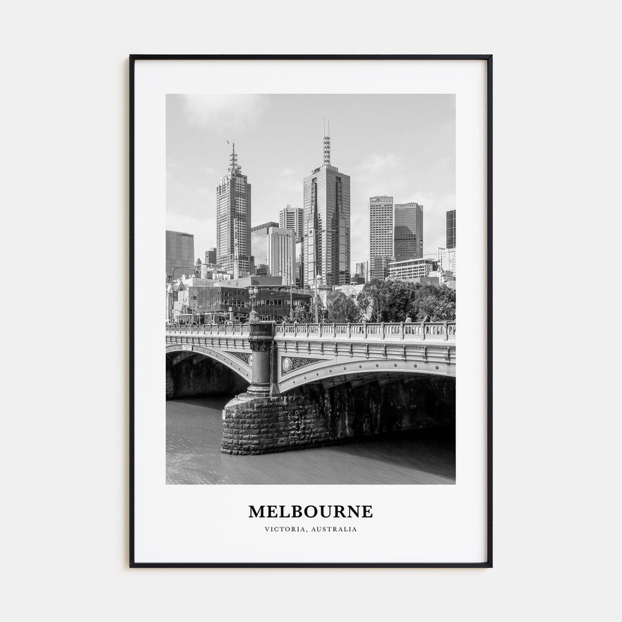 Melbourne, Australia Portrait B&W No 1 Poster
