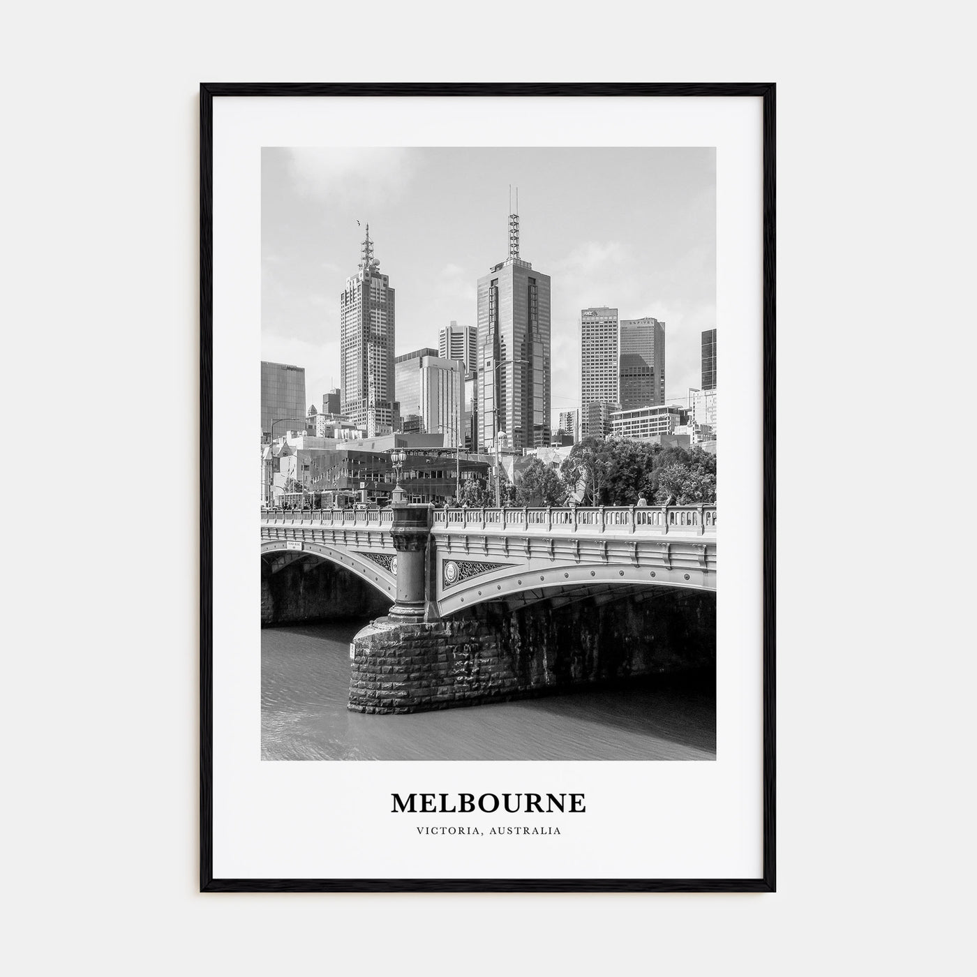 Melbourne, Australia Portrait B&W No 1 Poster