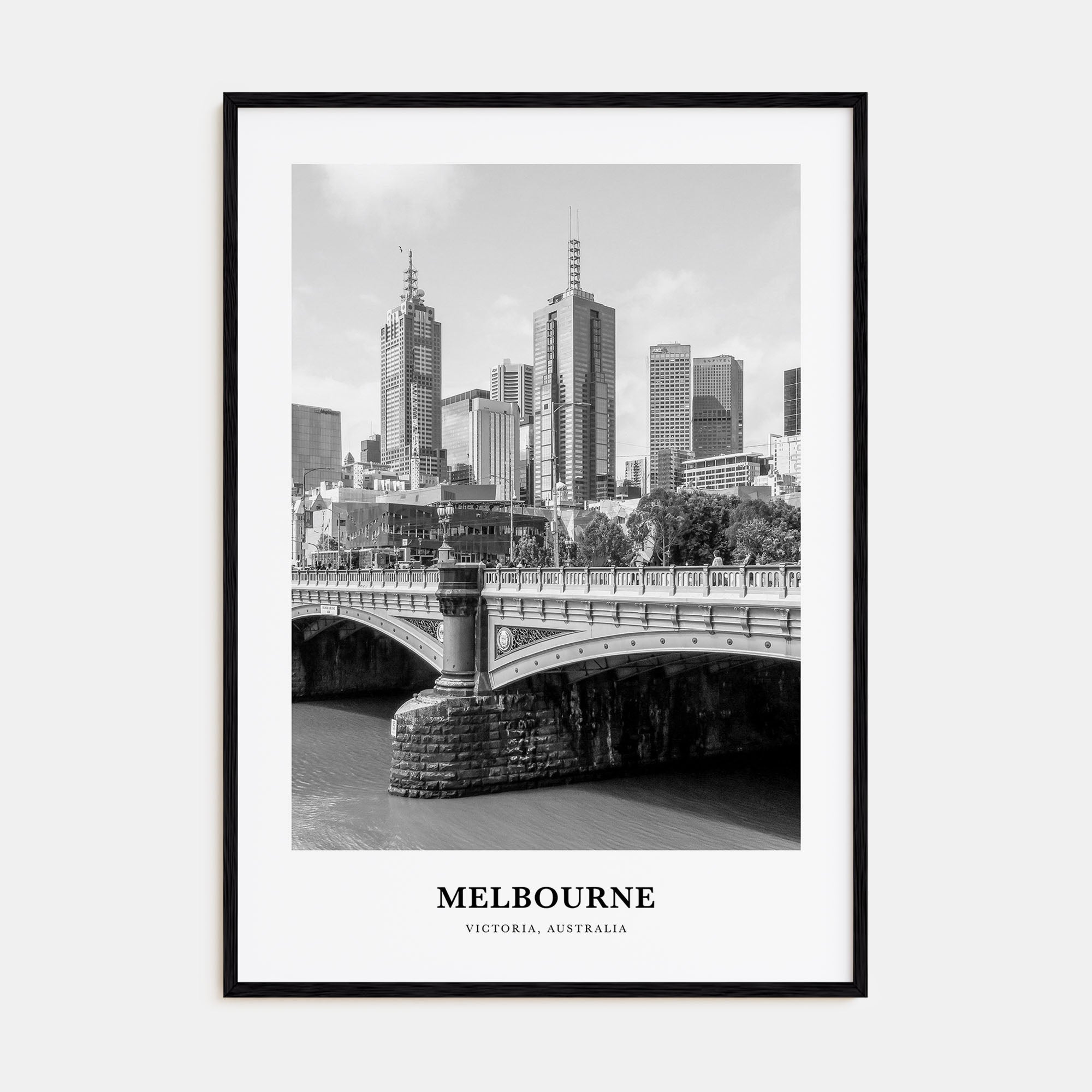 Melbourne, Australia Portrait B&W No 1 Poster