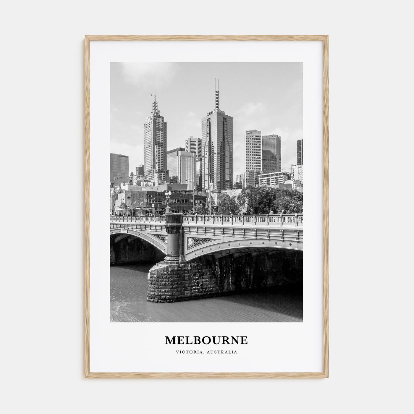 Melbourne, Australia Portrait B&W No 1 Poster