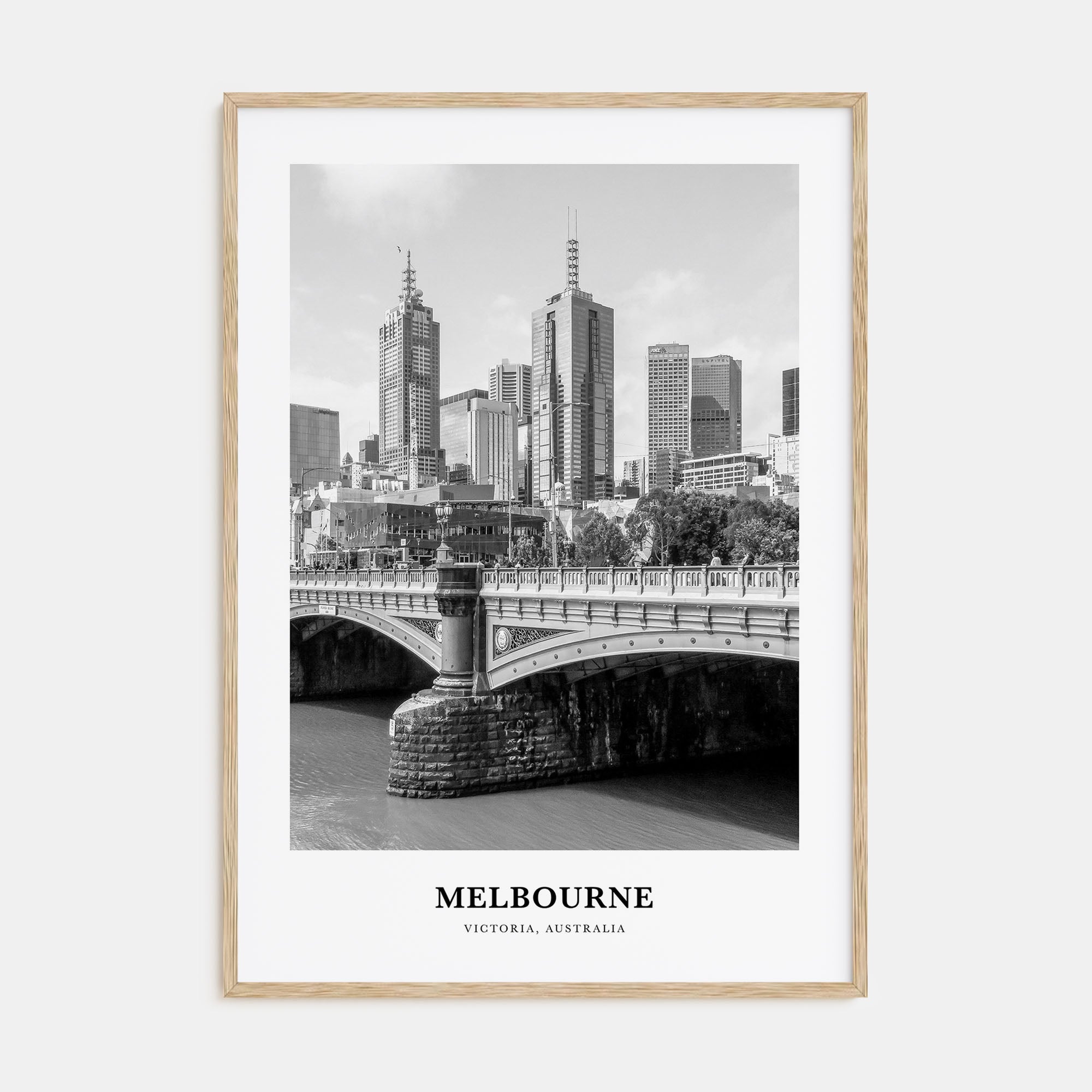 Melbourne, Australia Portrait B&W No 1 Poster