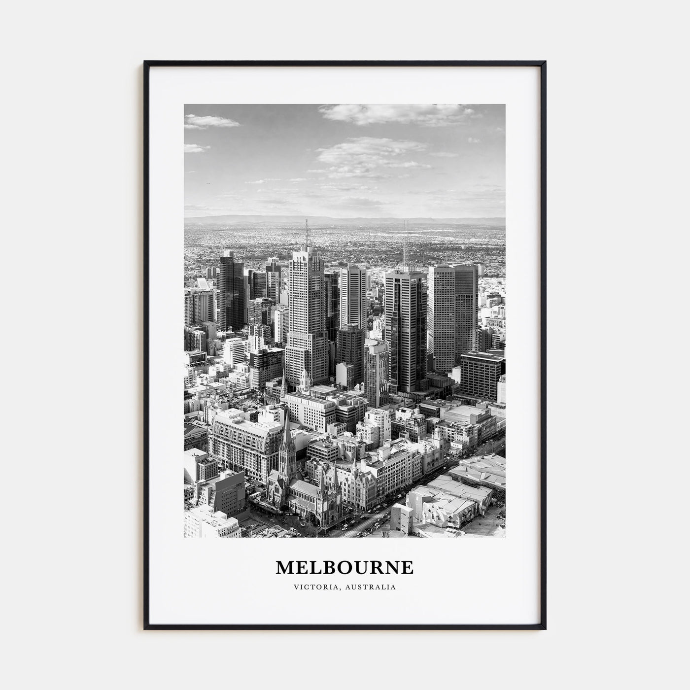 Melbourne, Australia Portrait B&W No 2 Poster