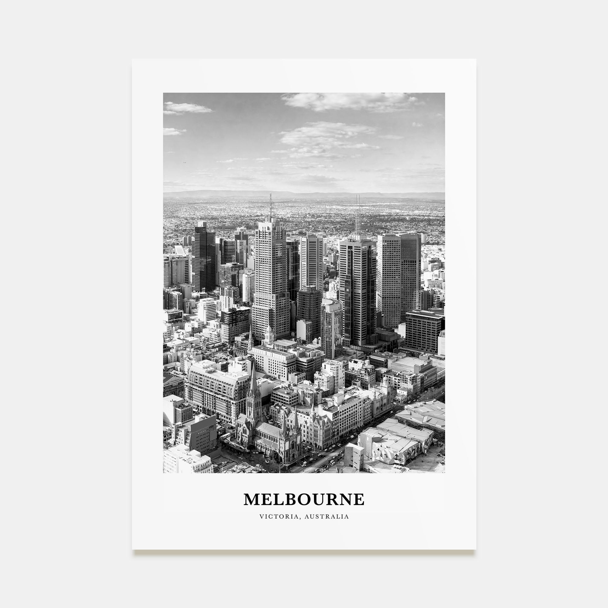 Melbourne, Australia Portrait B&W No 2 Poster