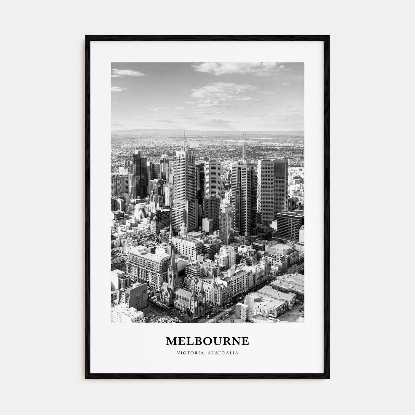 Melbourne, Australia Portrait B&W No 2 Poster