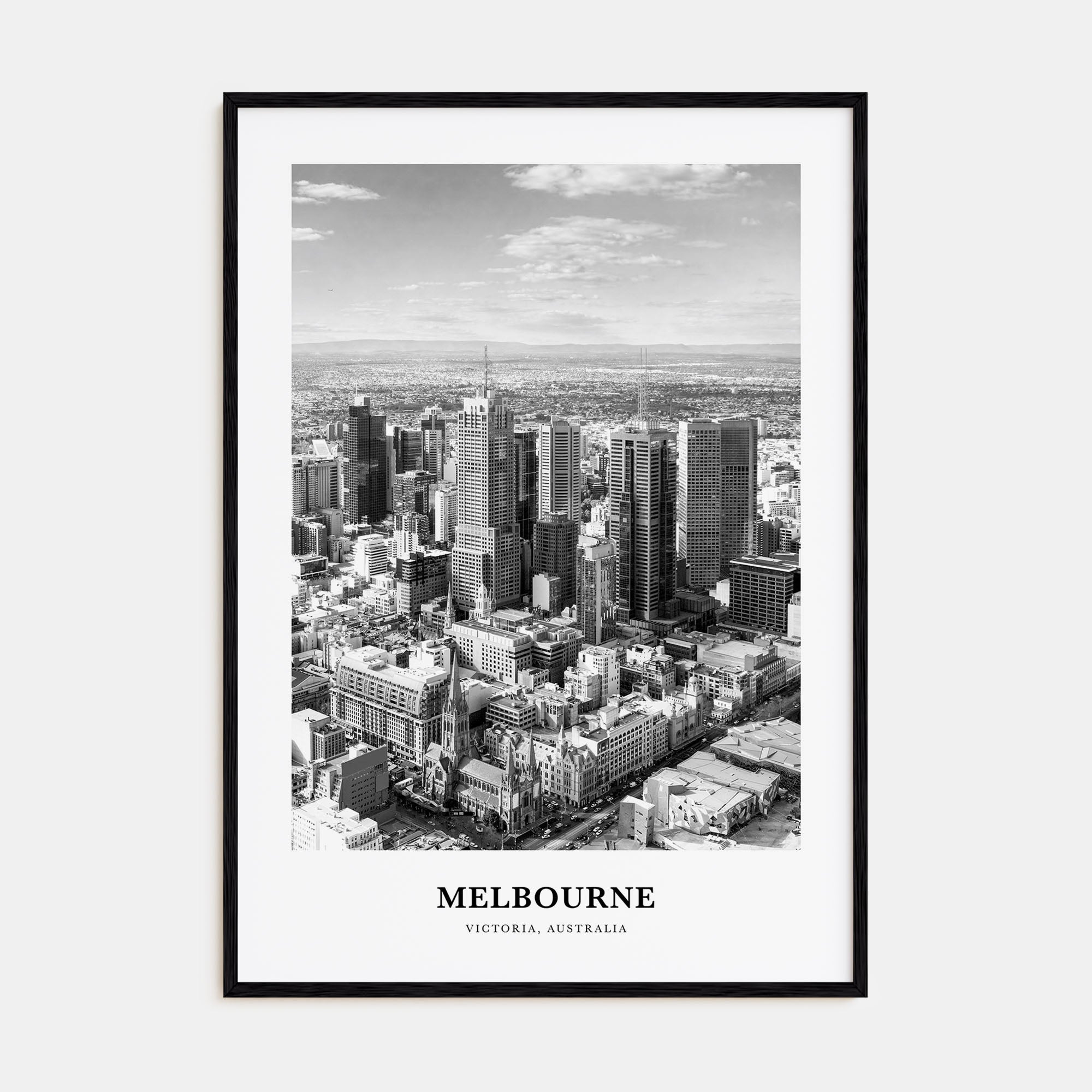 Melbourne, Australia Portrait B&W No 2 Poster