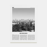 Melbourne, Australia Travel B&W No 3 Poster
