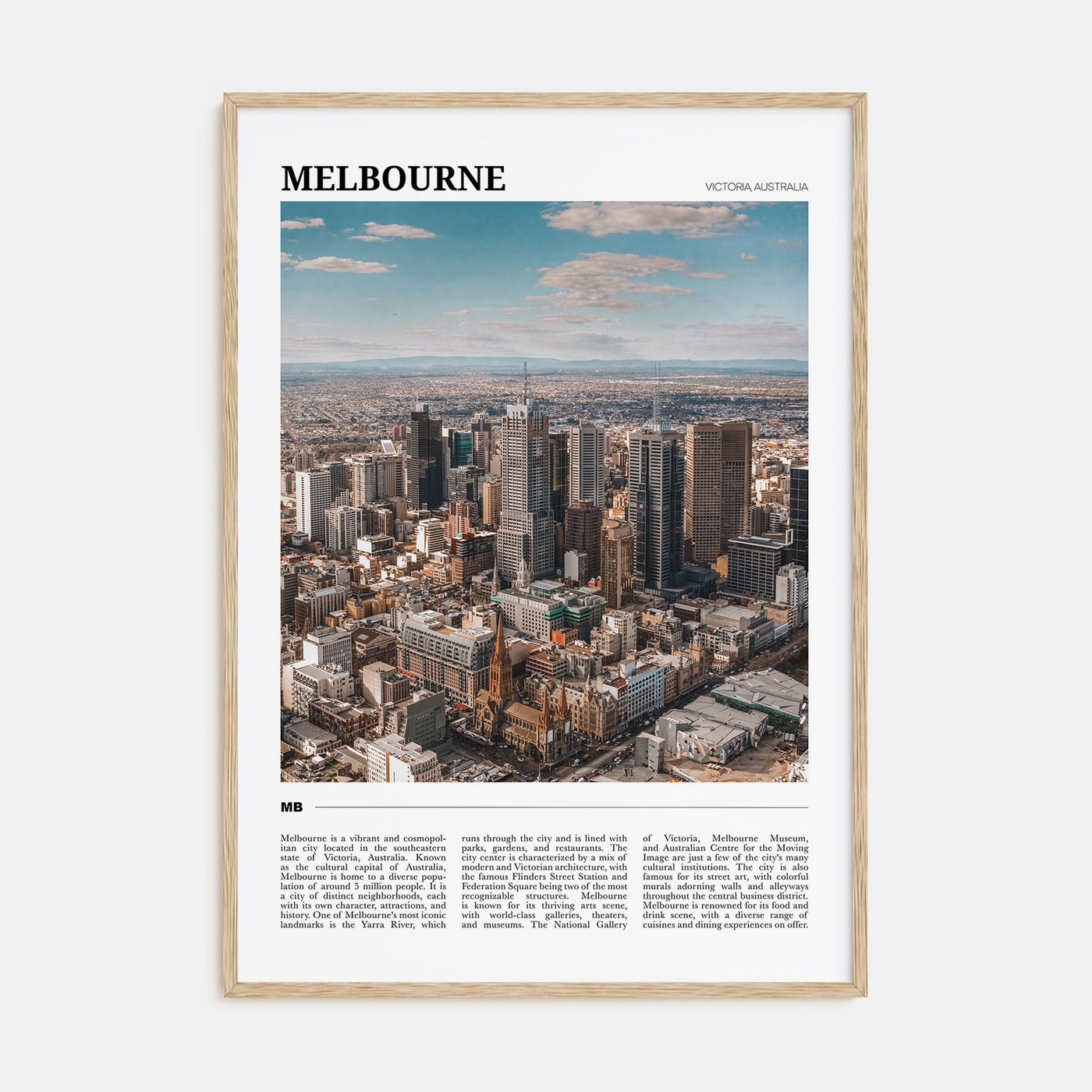 Melbourne, Australia Travel Color Poster