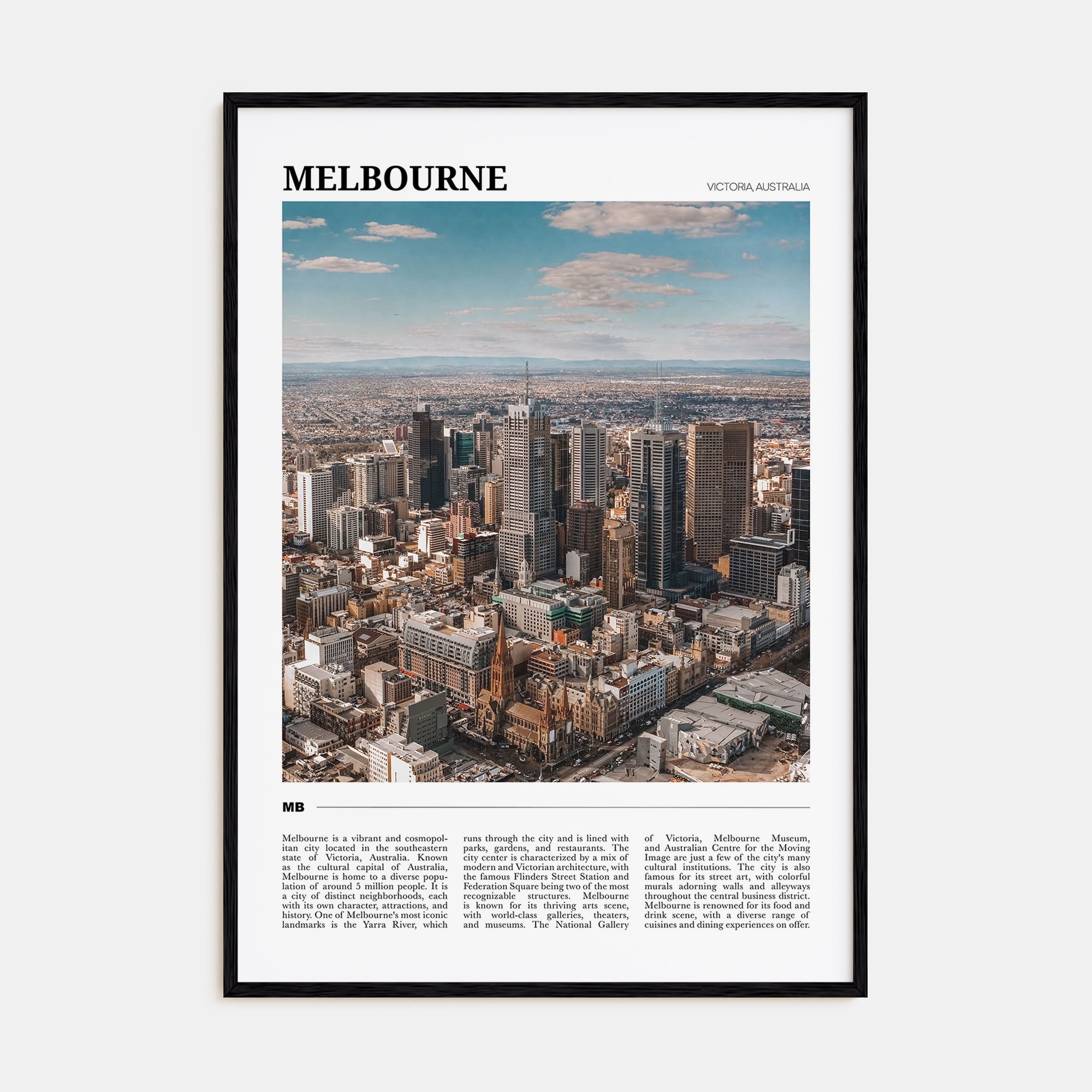 Melbourne, Australia Travel Color Poster