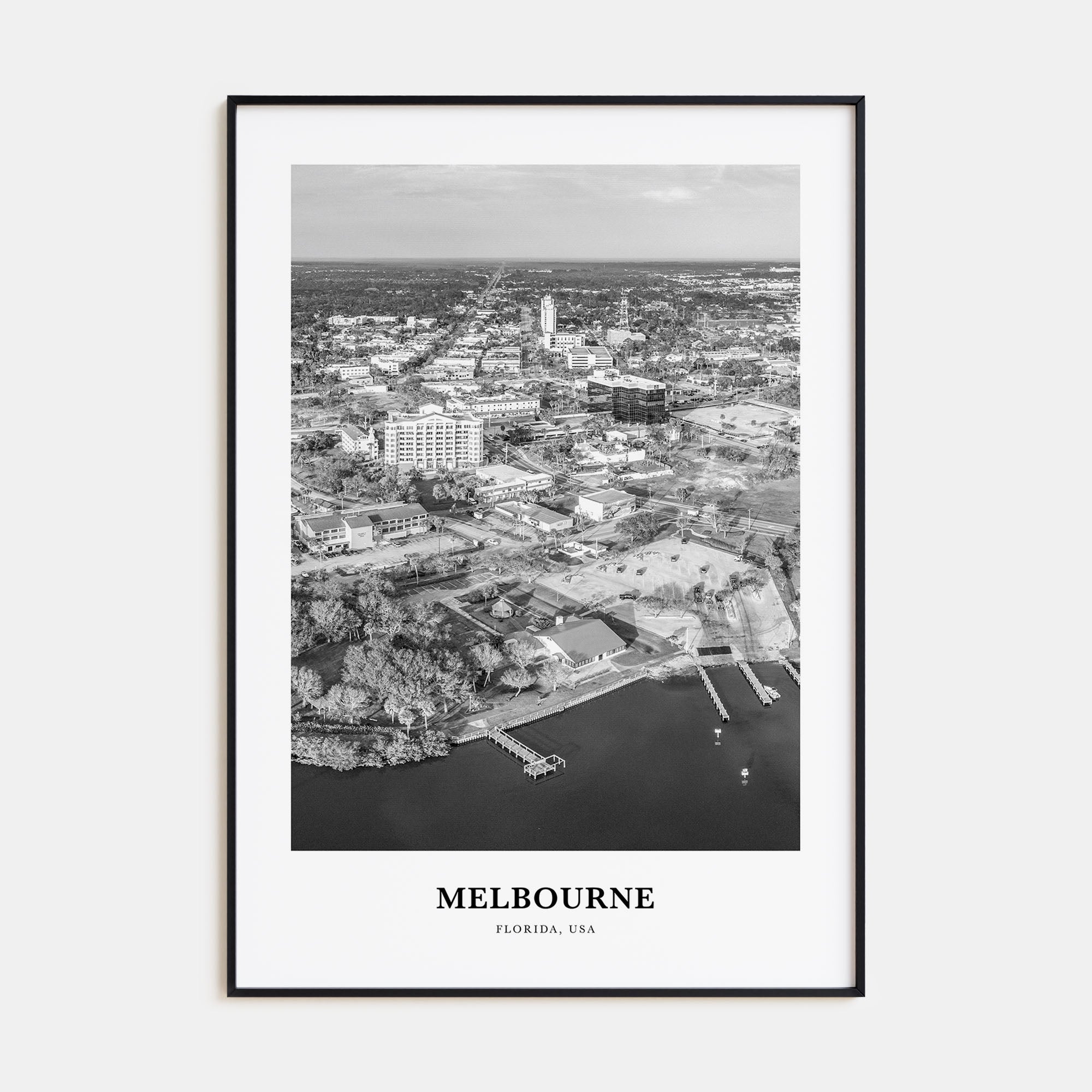 Melbourne, Florida Portrait B&W Poster