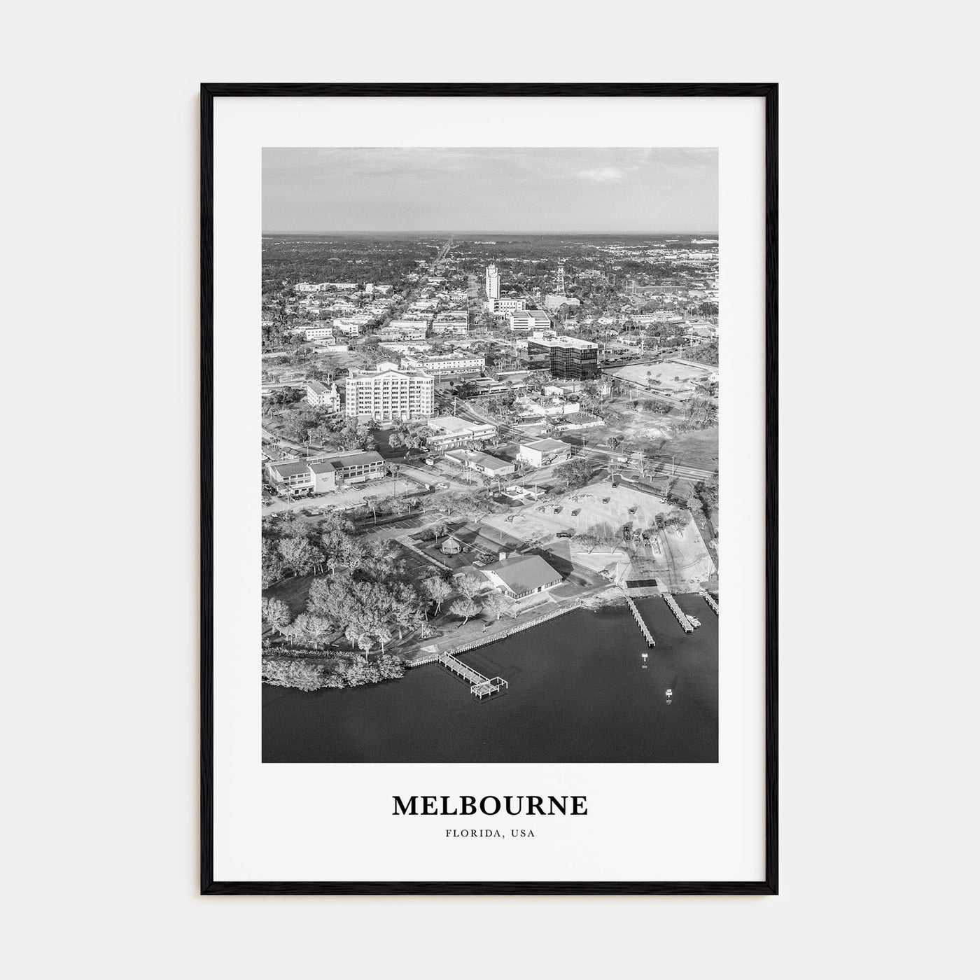 Melbourne, Florida Portrait B&W Poster