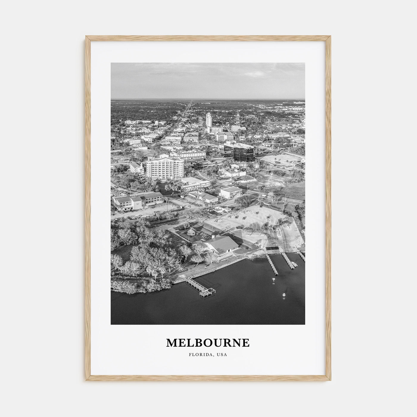 Melbourne, Florida Portrait B&W Poster